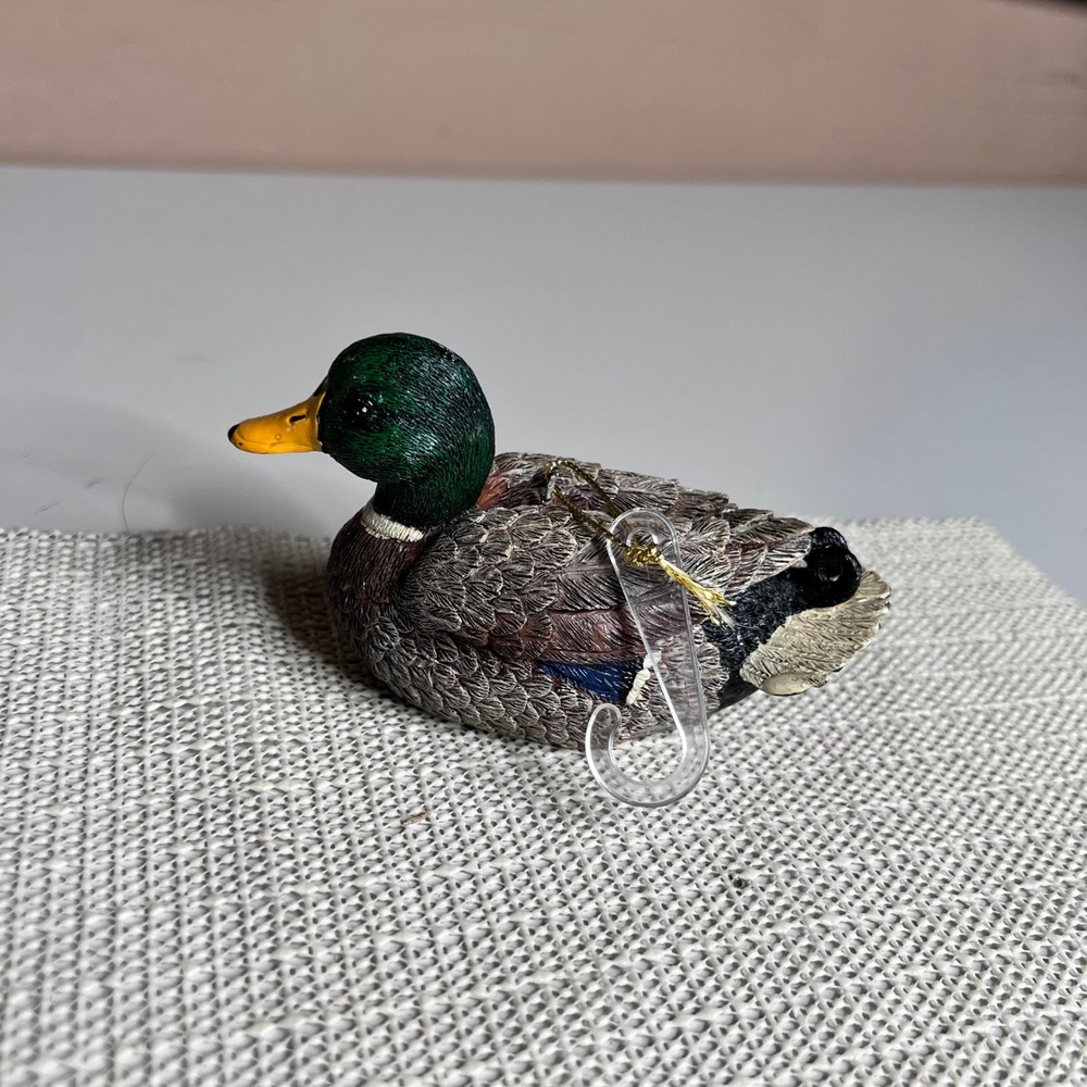 Kathy Wise Mallard Duck Christmas Ornament Resin Bird Decoy Figurine 4 Inch